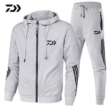 Load image into Gallery viewer, Daiwa Spring Autumn 2019  Fishing Suit Cotton Outdoor Camping Hiking Sport Set  Striped  Clothes Fishing Jacket Pants Suit