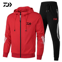 Load image into Gallery viewer, Daiwa Spring Autumn 2019  Fishing Suit Cotton Outdoor Camping Hiking Sport Set  Striped  Clothes Fishing Jacket Pants Suit
