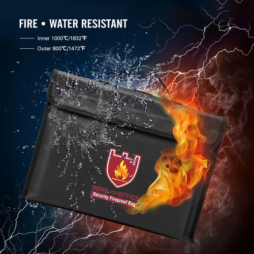 Fireproof Money & Document Bag,Fire & Water Resistant Large Cash & Envelope Holder with Handle, Protect Your Valuables,Documents