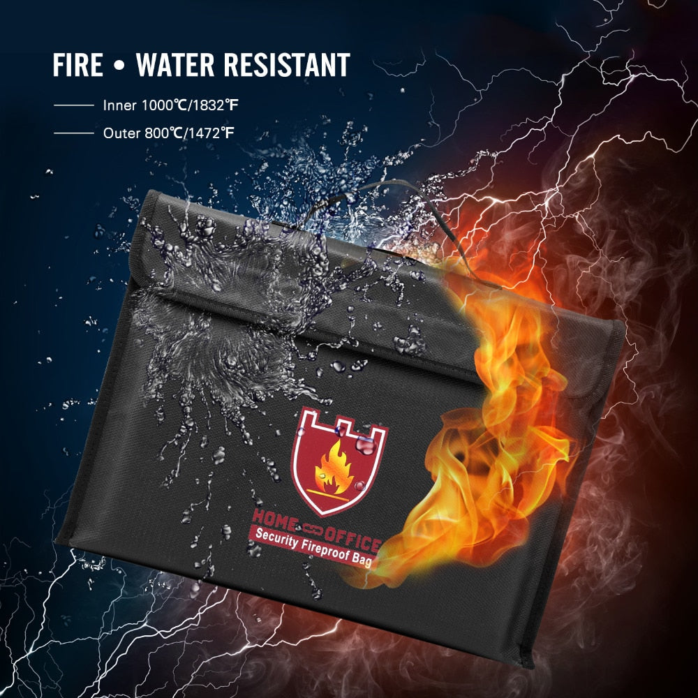 Fireproof Money & Document Bag,Fire & Water Resistant Large Cash & Envelope Holder with Handle, Protect Your Valuables,Documents