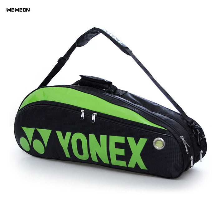 Double-deck Racquet Sport Tennis Bag Professional 6 Pcs Pattern Tennis Racket Bag PU Badminton Racquet Backpack Raquette Design